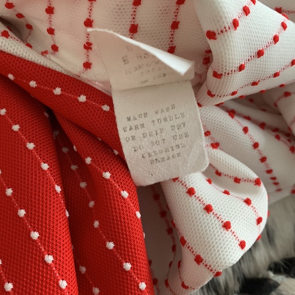 🎃 Vintage 50’s-60’s A-Line Mock Neck Red-White Polkadot Dress - Picture 10 of 10